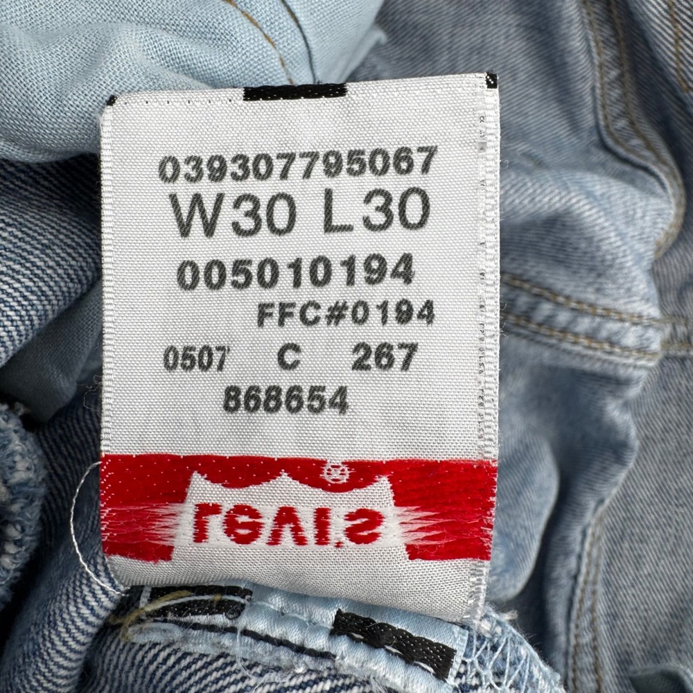 Levis 501 Original Fit Jeans Mens 30x30 (29x29) Blue Denim Button Fly Straight - Picture 3 of 16